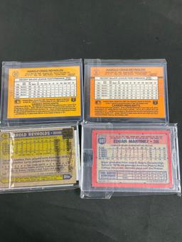 Collection of 4 Signed Baseball Cards incl. 3x Harold Reynolds & 1 Edgar Martinez - See pics