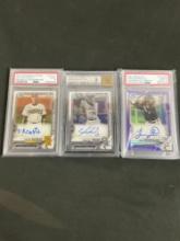 Collection of 3 Signed 21' Bowman Chrome Prospect Autograph Cards - See pics