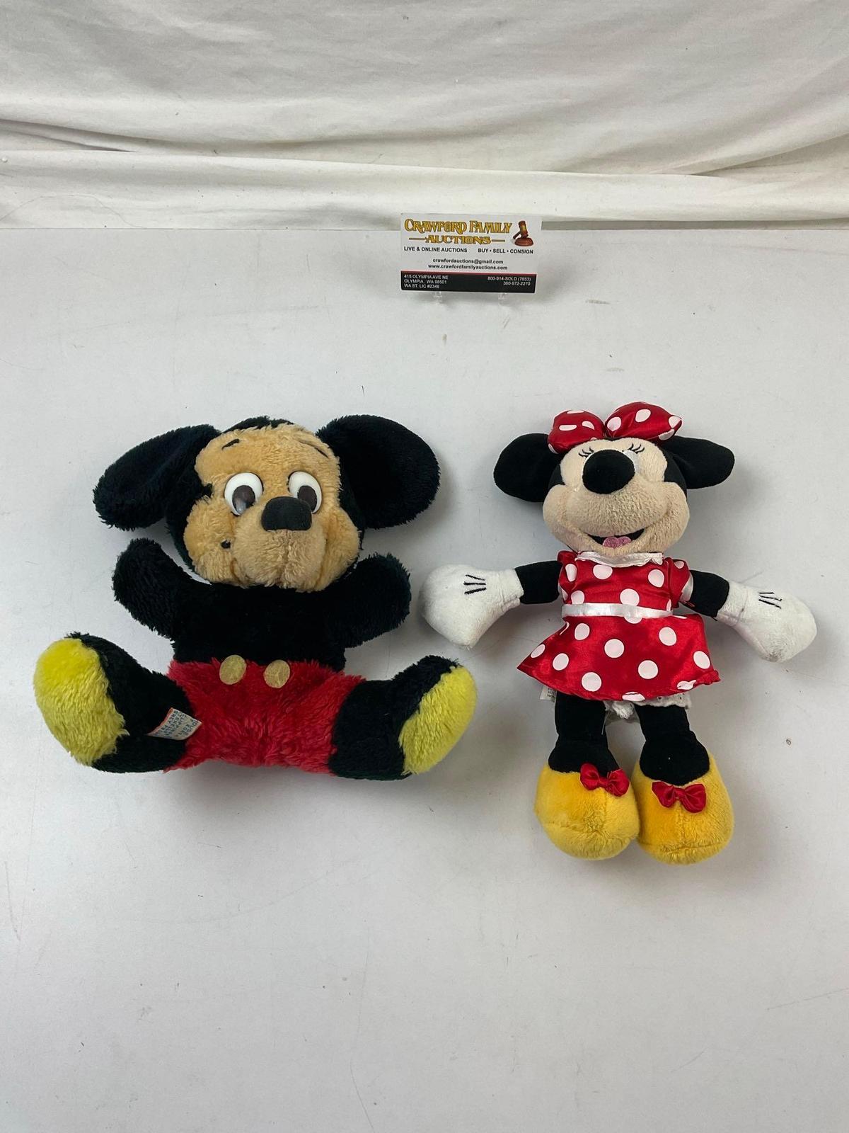 2 Vintage Disney Plush Toys. Mickey and Minnie Mouse. See pics.