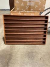 Vintage Wood Wall Shelving Rack / Display Cabinet - See pics