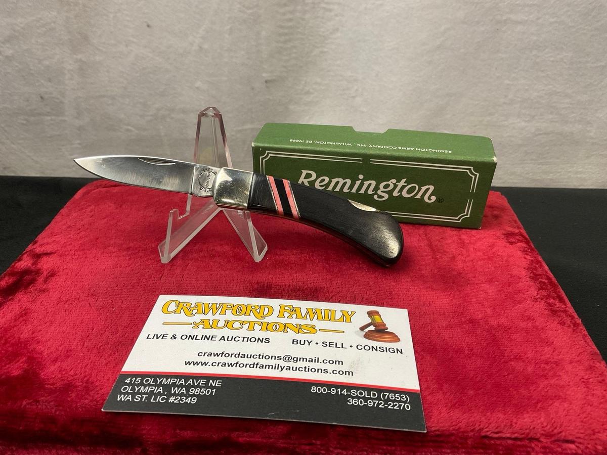 Customized Vintage Remington R-5 Folding Knife, etched, & signed.