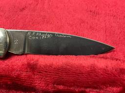 Customized Vintage Remington R-5 Folding Knife, etched, & signed.