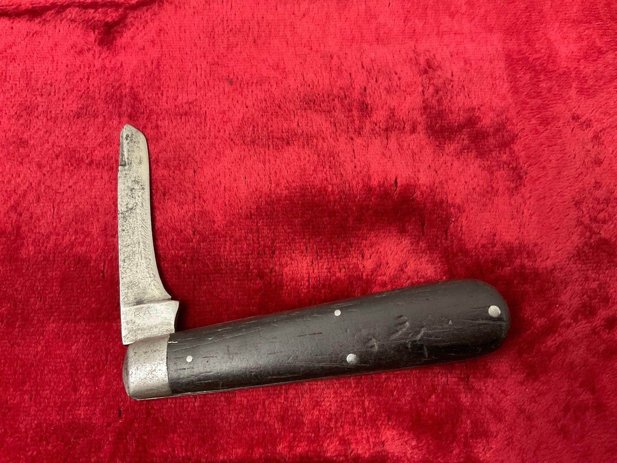 4x Folding Pocket Knives, Kabar 1179 Sodbuster, Italian Razor, Brazilian Tramontina, Rem. RA1