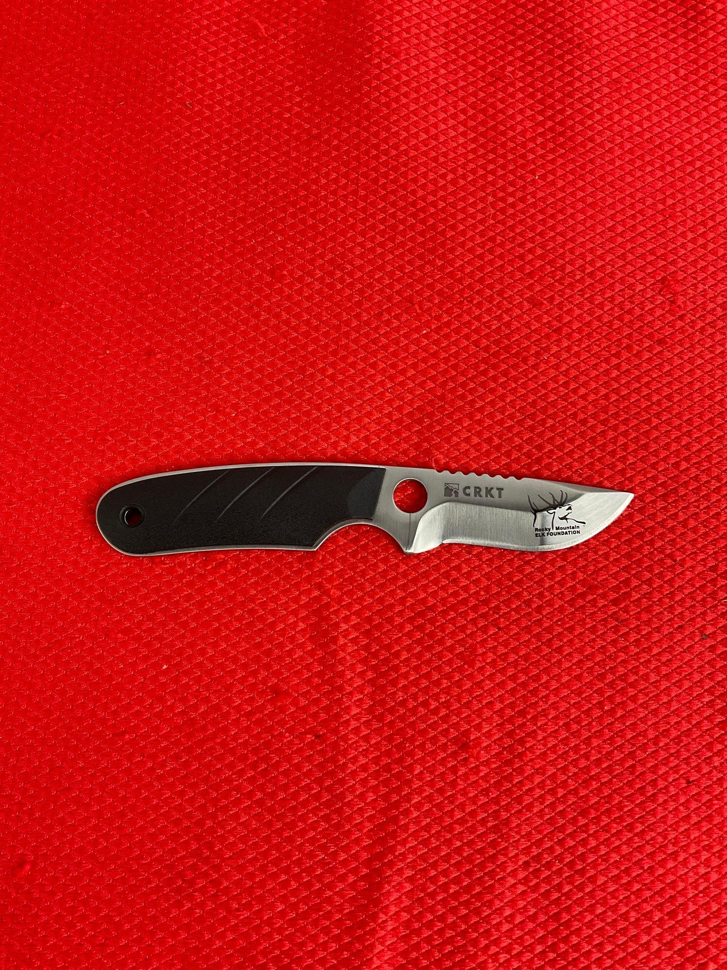 CRKT Side Hawg 2 2.38" 420J2 Steel Plain Edge Drop Point Blade Model CR2404. NIB. See pics.