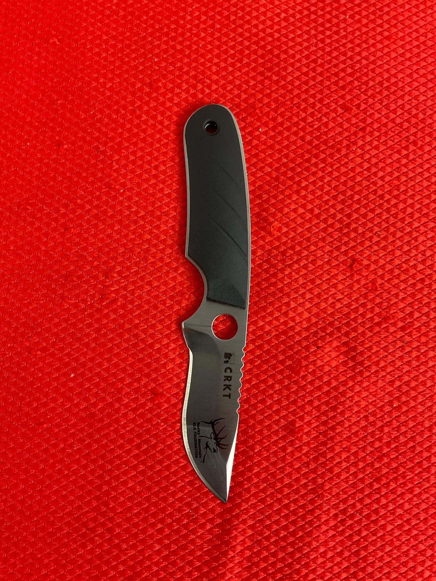 CRKT Side Hawg 2 2.38" 420J2 Steel Plain Edge Drop Point Blade Model CR2404. NIB. See pics.