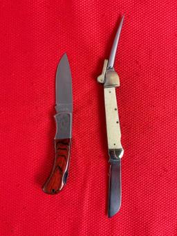 2 pcs Rough Rider 3.25" 440 Steel Folding Blade Pocket Knives Models 182 & 577. NIB. See pics.