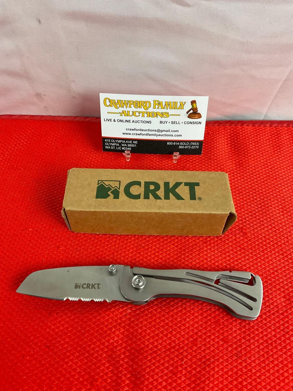 CRKT Klecker NIRK NOVO 2.75" 420J2 Steel Folding Knife w/ Brushed Frame Model 5175. NIB. See pics.