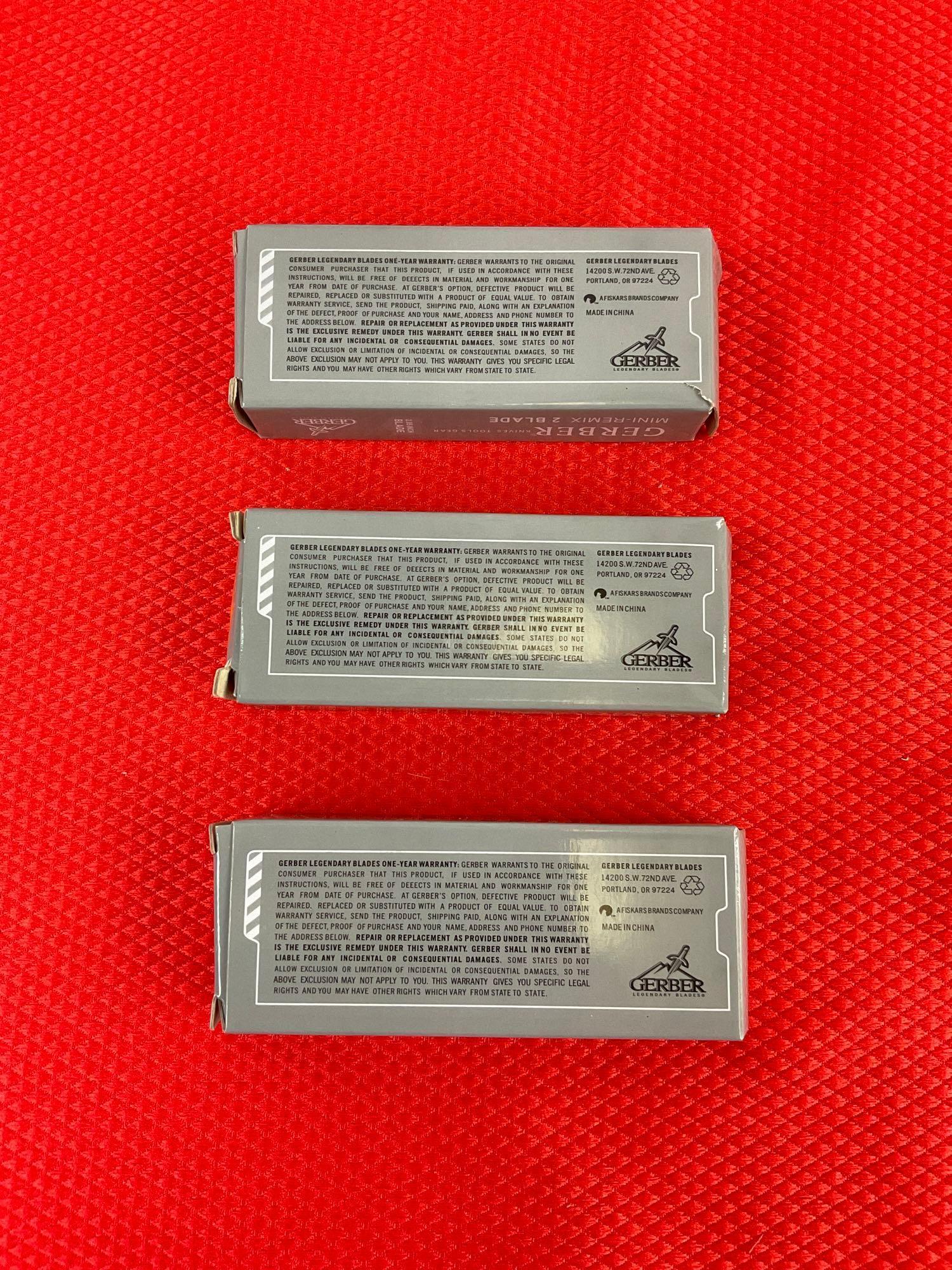 3 pcs Gerber Mini-Remix 2" Blade Knives Model No. 22-30-000164. NIB. See pics.