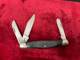 Pair of Model 303 Buck Cadet Folding Triple Blade Pocket Knives
