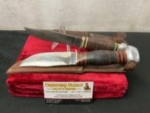 Pair of Vintage Remington Fixed Blade Knives, RH33 & RH290, w/ Leather Sheaths