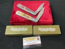 Pair of Collectors Edition Vintage style Remington Knives by Barlow, 2.5 inch blades in box