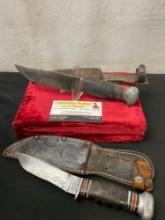 Pair of Vintage Remington Fixed Blade Knives, RH34 & RH50 w/ leather sheaths