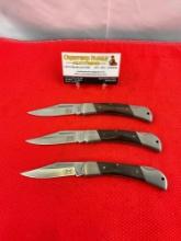 3 pcs Modern GW 3" Rostfrei Steel Folding Blade Pocket Knives Model GW10-425BPW. See pics.