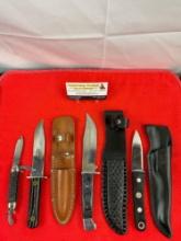 4 pcs Steel Knife Assortment. 1x Cobra Imperator 3.5, 1x Outdoor Sportsman, 1x The Heal. See pics.