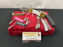 8 Assorted Folding Pocket Knives, Teddy Roosevelt NRA Knife, Buck 325, and more