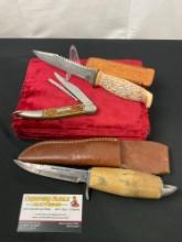 Trio of Knives, Floating Fish Knife, Colonial Fish Knife Folder & Fish Master Fixed Blade