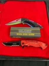 2x Tac Force Speedster Model Knives - 1 New In Box Rescue Series - Chromatic Motif
