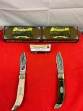 2 pcs Schrade Collectible Folding Blade Pocket Hunting Knives in Boxes. Ltd Ed 2007 & 2008. NIB. ...