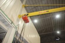 Abell-Howe 2Ton Wall Mounted Jib Crane, 10' Span Rotates 180°