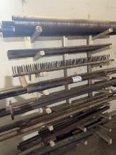(2) Steel Racks of Steel Shafts, Assort of Length & Dia.