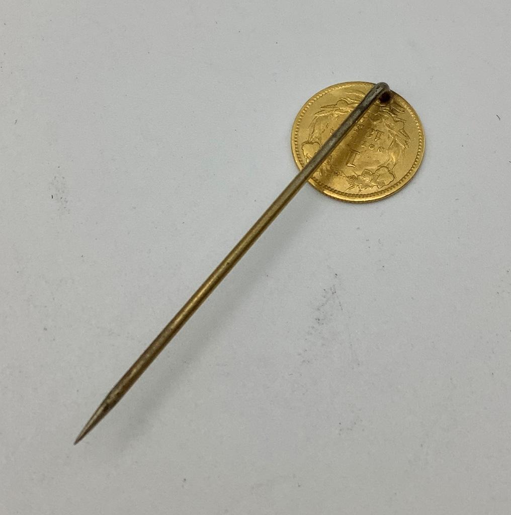 1854 Gold One Dollar Coin Stick Pin (2.3g)