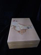 Vintage Wooden Box with Decoupage Dog