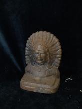 Antique Cast Iron Indian Chief Door Stop