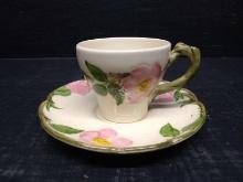 Vintage Cup and Saucer-Fransescan Desert Rose