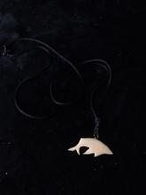 Faux Ivory Shark Pendant with Rope Necklace