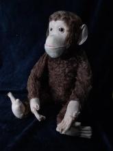 Antique Mohair Monkey Indiana Schuco with Rotating Head