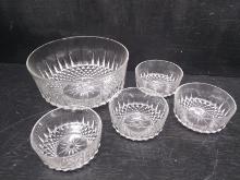 Diamond Point Mixing Bowl with 4 Finger Bowls