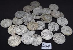 41 MIXED DATE & MINT WALKING LIBERTY HALF DOLLARS