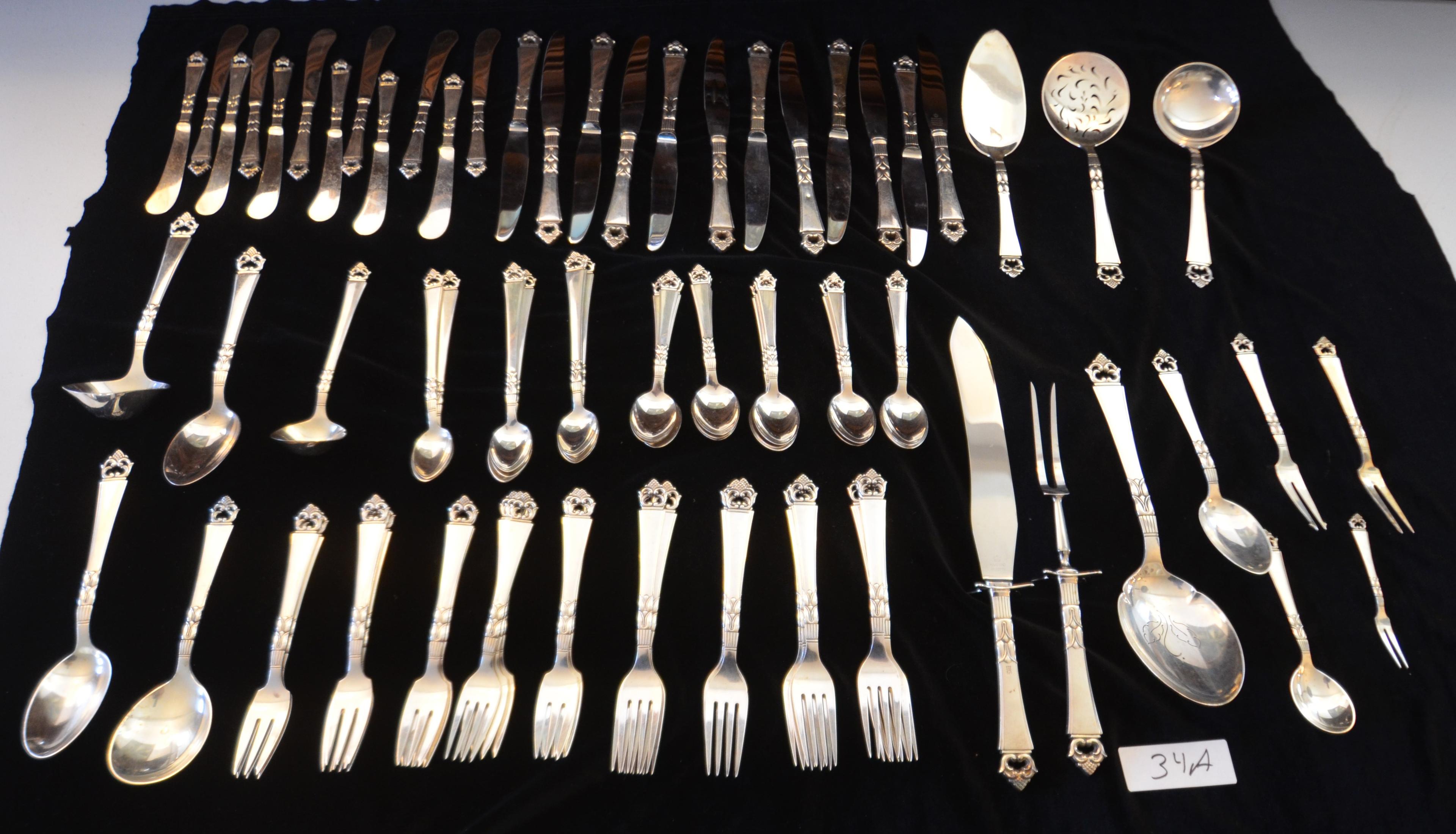 FABULOUS FRIGAST DENMARK STERLING FLATWARE SET