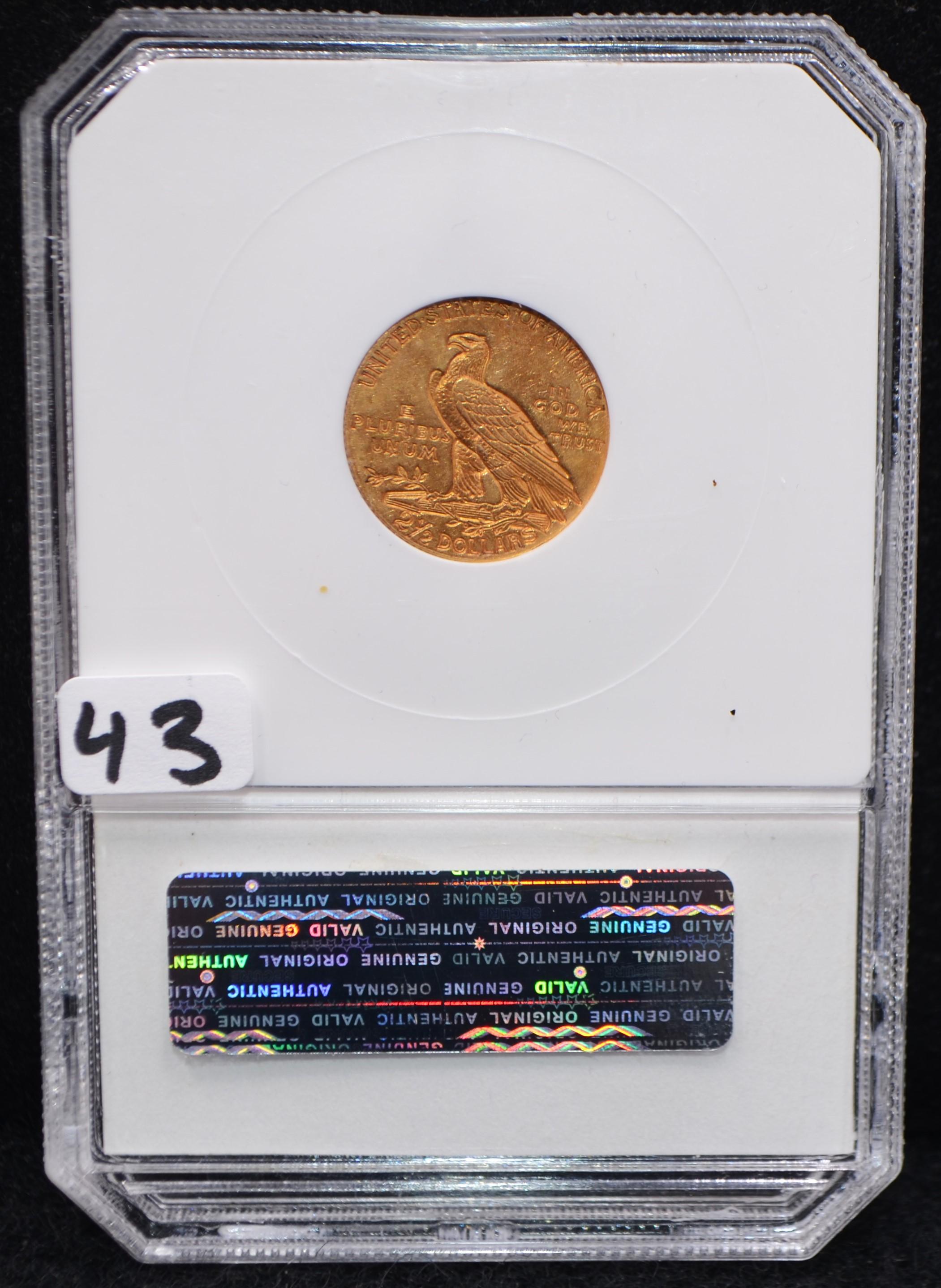HIGH GRADE 1911 $2 1/2 INDIAN HEAD GOLD COIN