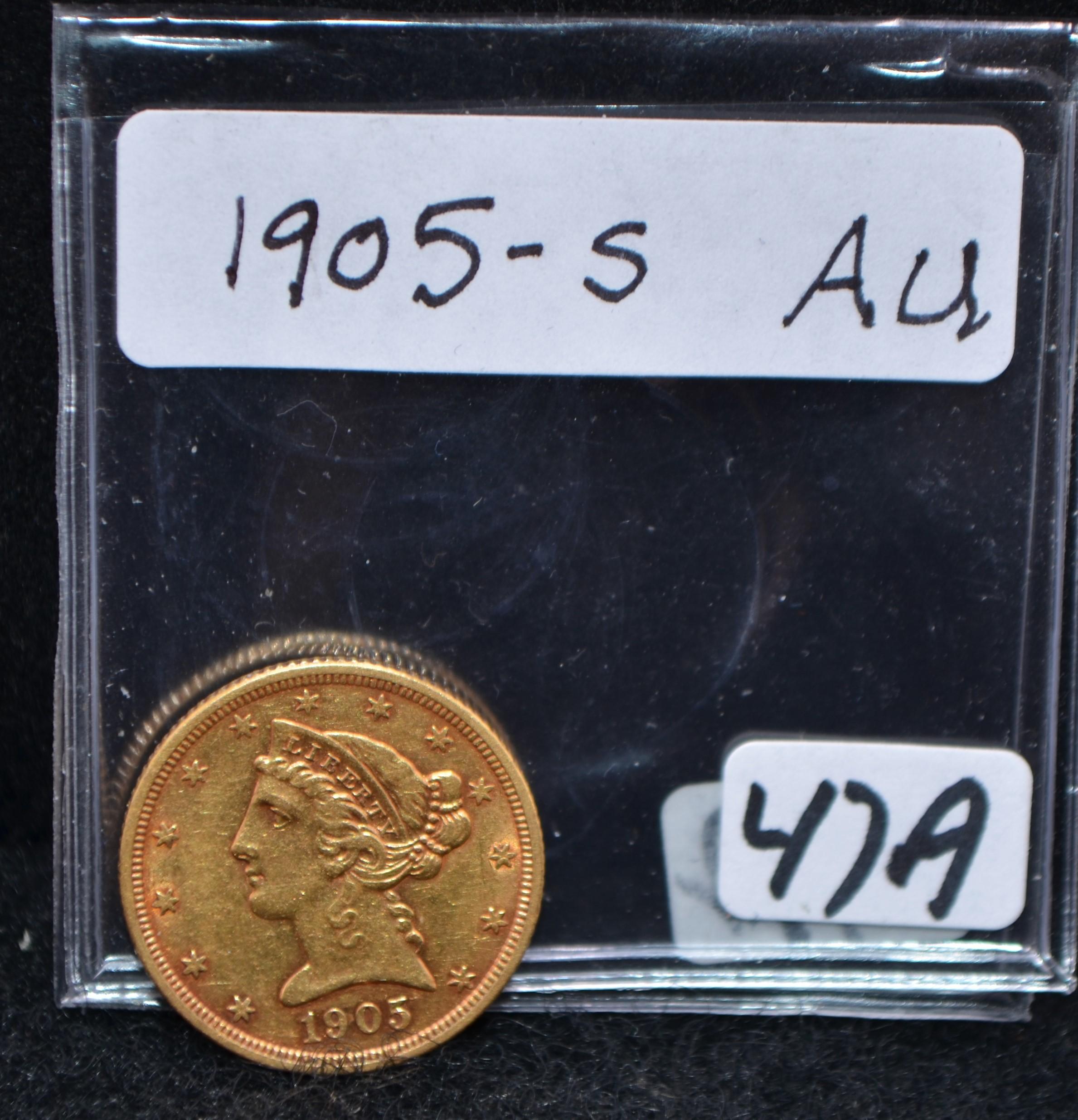 1905-S $5 LIBERTY HEAD GOLD COIN
