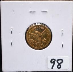 RARE 1861-S $2 1/2 LIBERTY HEAD GOLD COIN