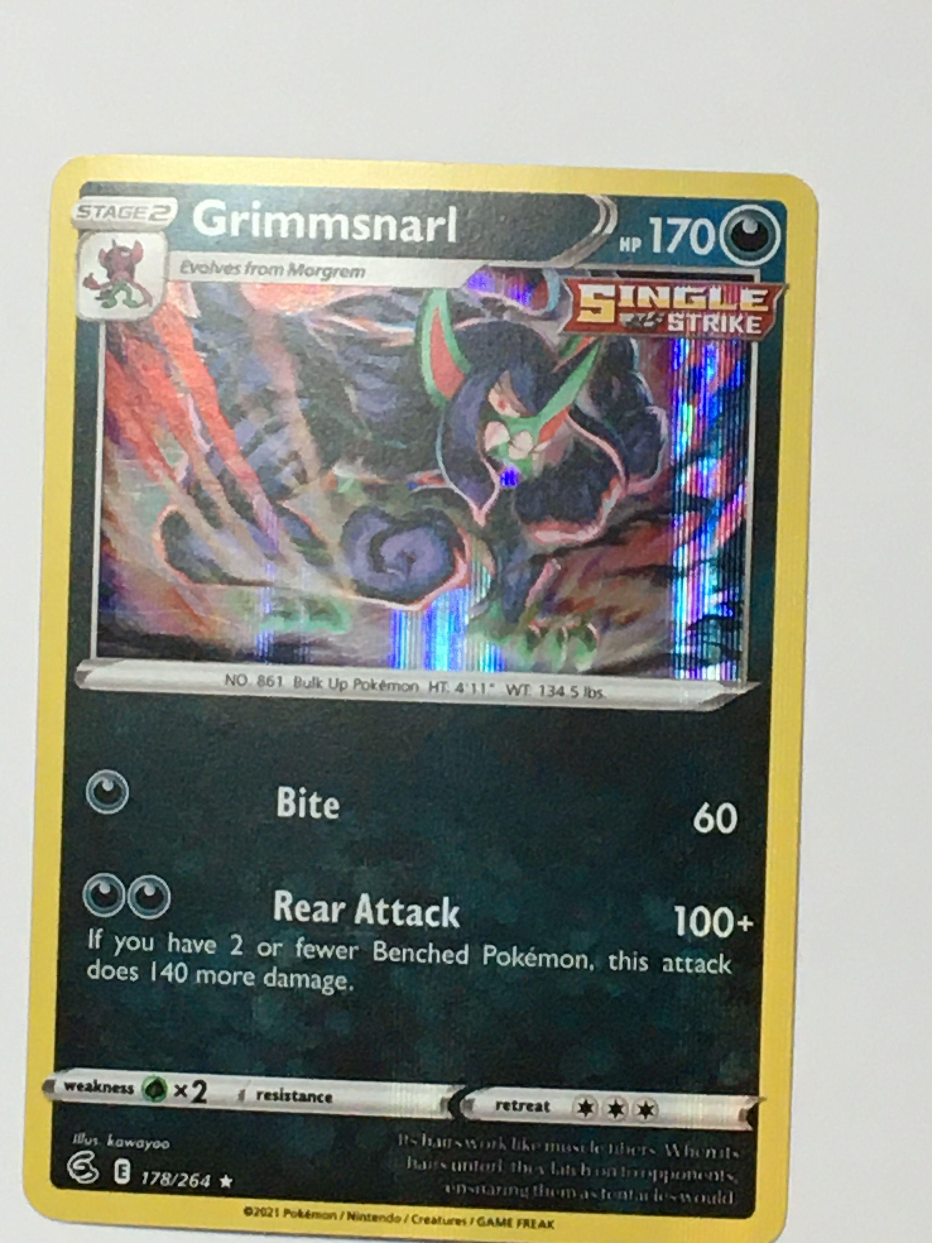 Pokemon Card Grimmsnarl Rare Holo 178/264 Mint Pack Fresh