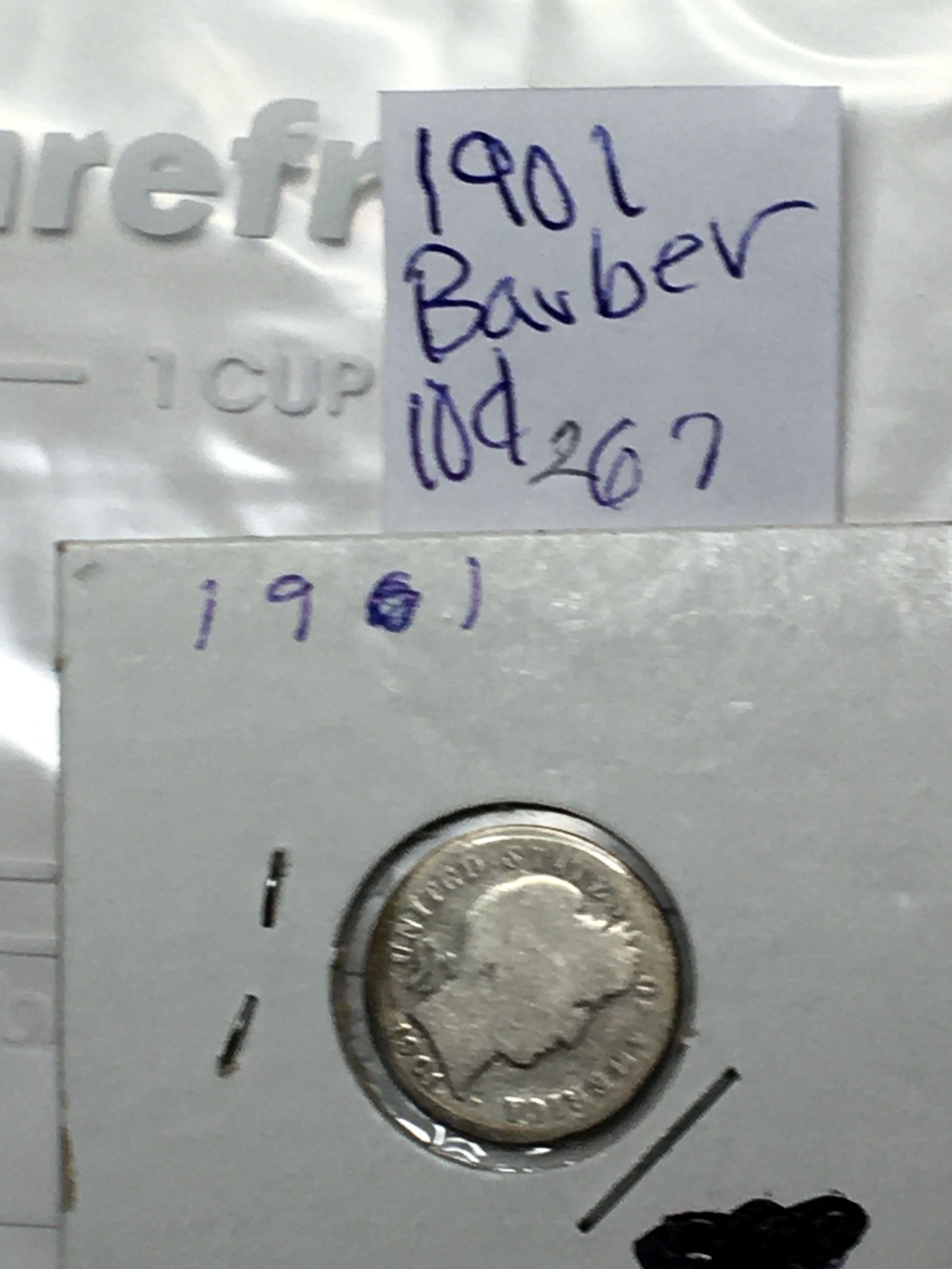 1901 Barber Dime