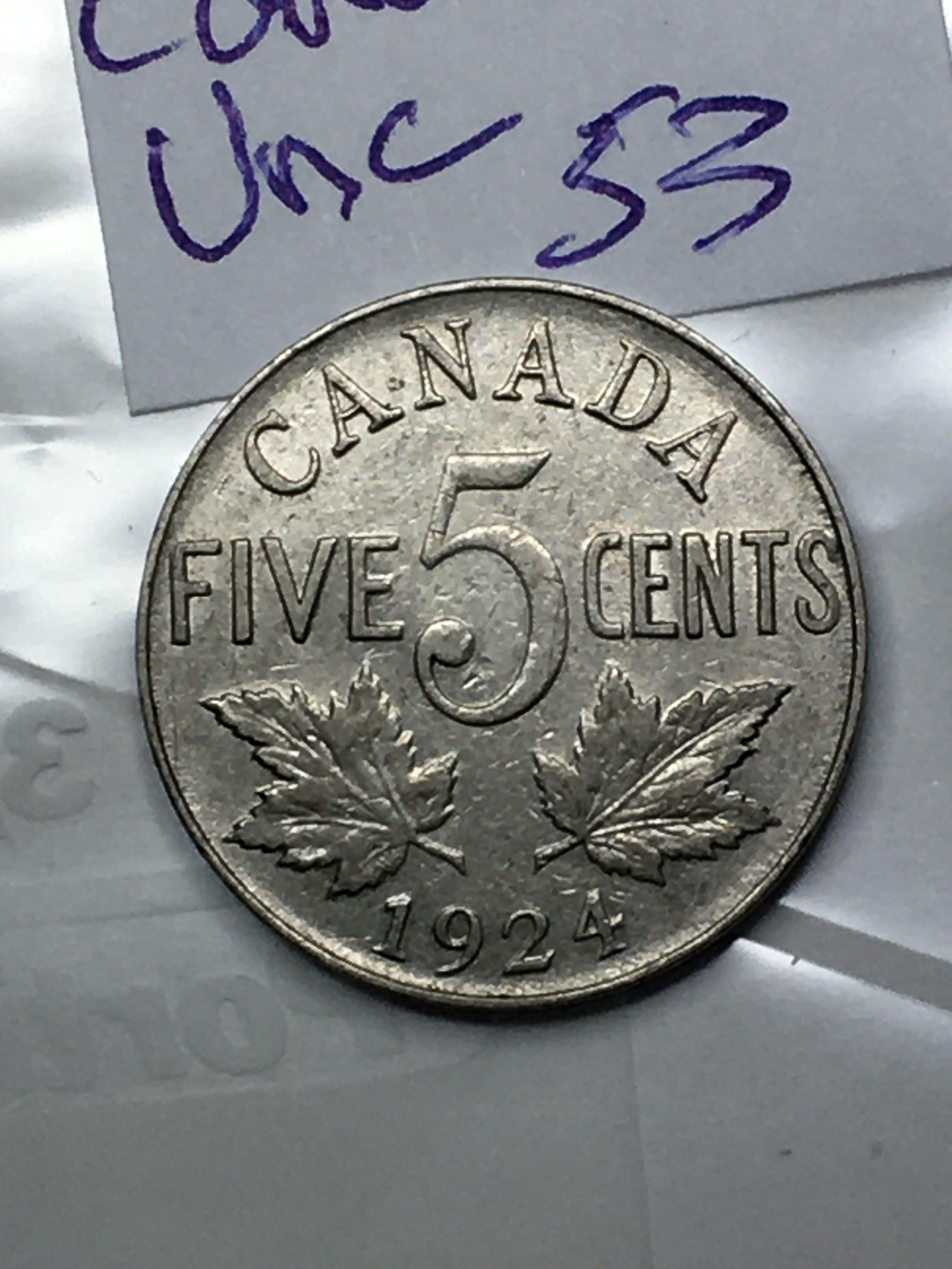 1924 Canadian 5 Cent