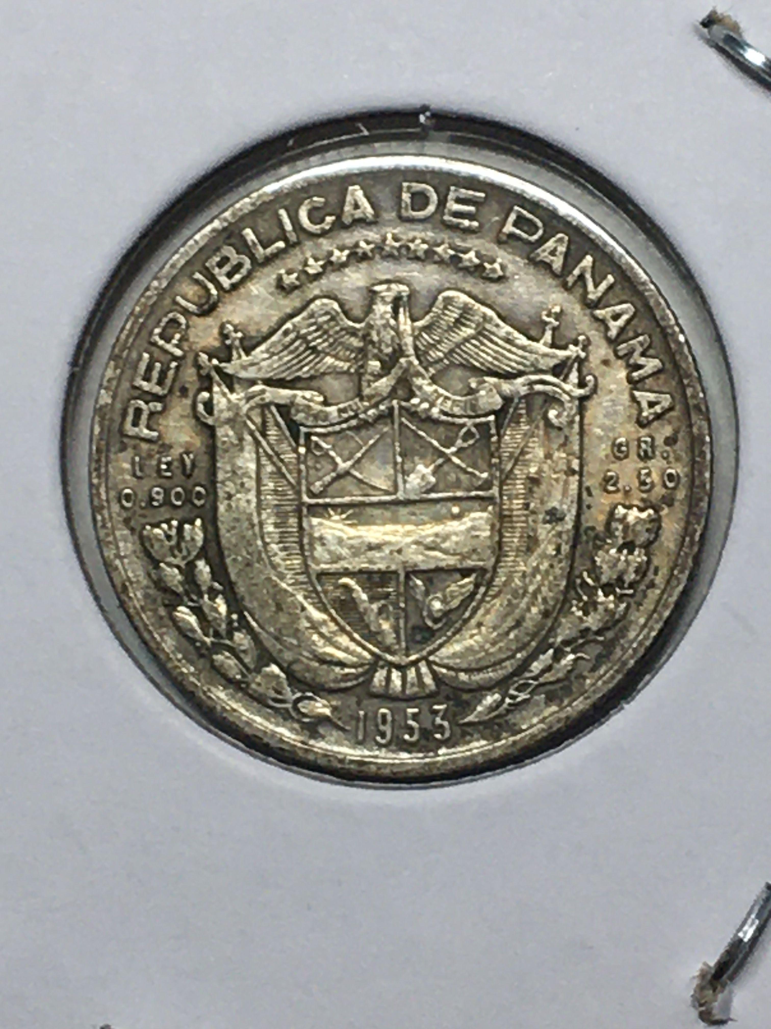 Silver Balboa 1953  Panama