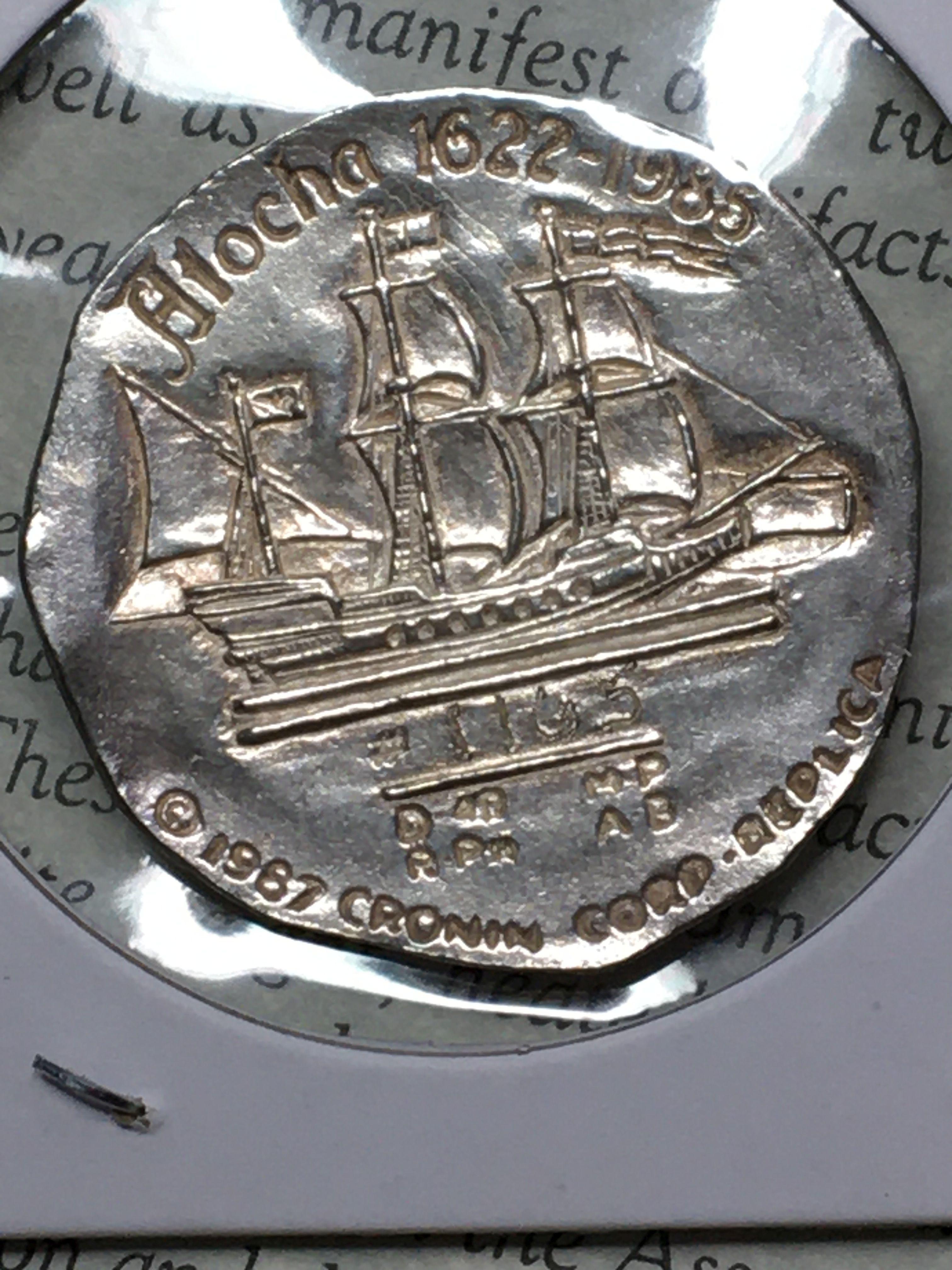 Atocha Shipwreck 90% Silver Coin Replica Made From The Sunken Treasure 8+ Grams With C O A