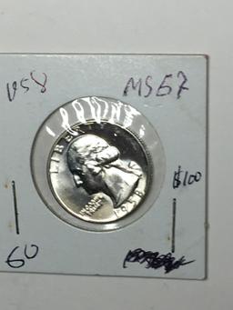 Washington Silver Quarter 1958 Gem