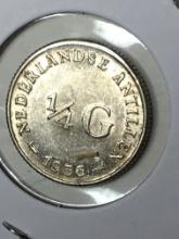 Nederalnds 1/4th G Silver Coin Gem High Grade Blazer 1956