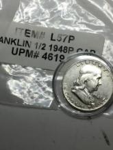 Franklin Silver Half 1948 In Hard Plastic Case