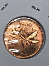 Canada 1 Cent 1963 Gem High Grade Red Rainbow From O B W Roll Wow Coin