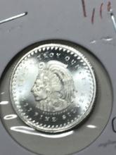 Silver Aztec Round Coin .999 Fine 1/10th oz Gem