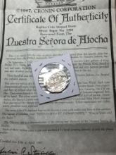 Atocha Shipwreck 90% Silver Coin Replica Made From The Sunken Treasure 8+ Grams With C O A