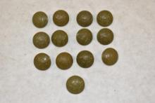 Thirteen British Military Uniform Buttons