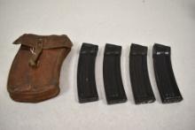 East German. HK Leather Pouches & Four HK Magazines