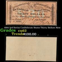 1864 3rd Series Confederate States Thirty Dollars Note Grades Select CU